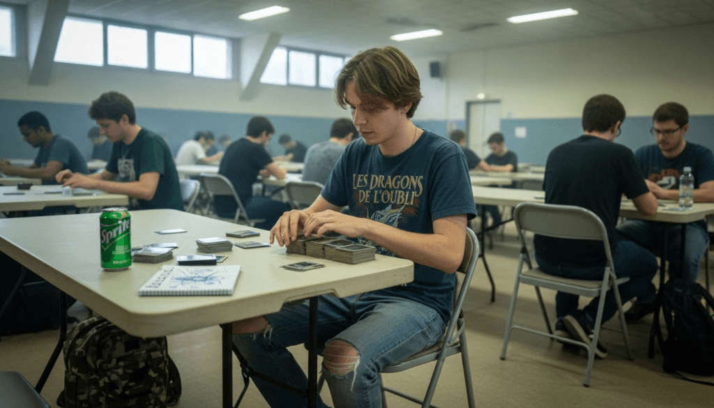 Des passionnés de jeux de cartes se retrouvent pour participer à un tournoi de TCG.