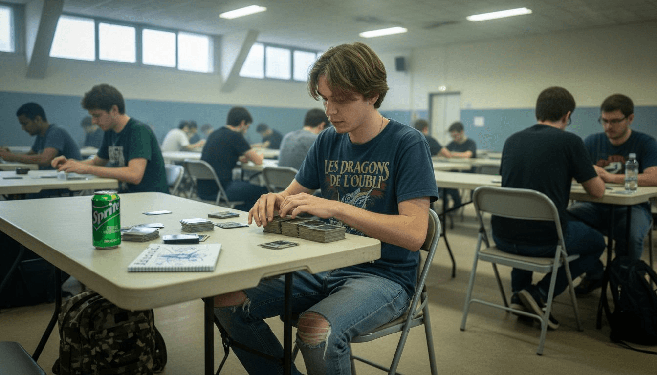 Des passionnés de jeux de cartes se retrouvent pour participer à un tournoi de TCG.