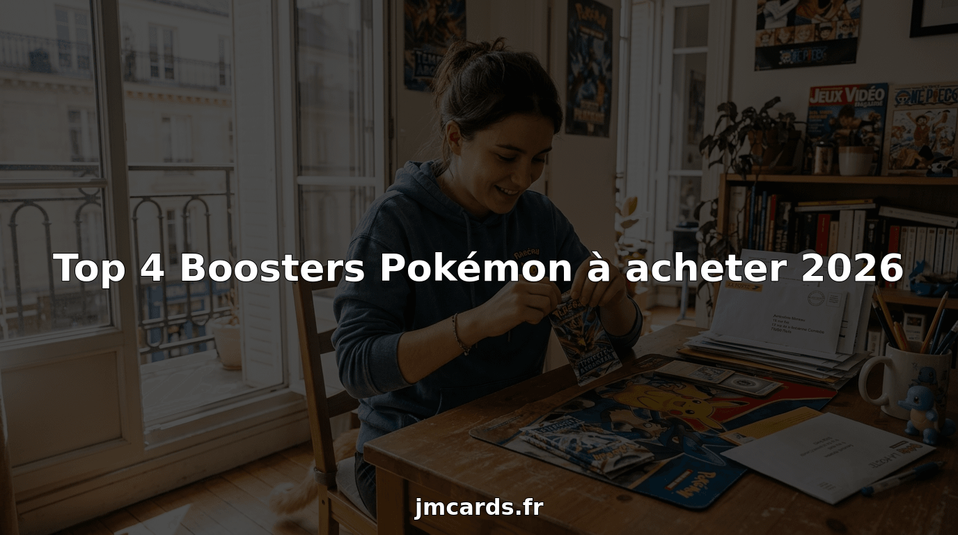 Ouverture de boosters Pokémon sur une table baignée de soleil