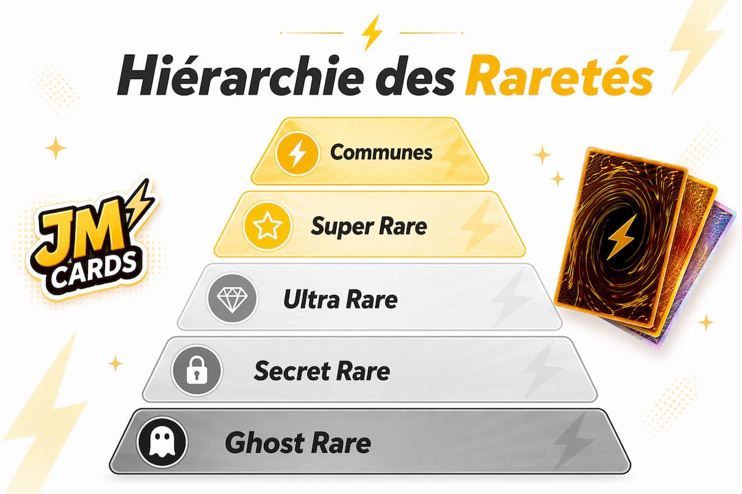 Infographie : classement des raretés des cartes Yu-Gi-Oh !