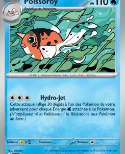 Pokémon card for Poissoroy, a Water-type with 110 HP; artwork shows a red-and-white fish among seaweed with the Hydro-Jet move