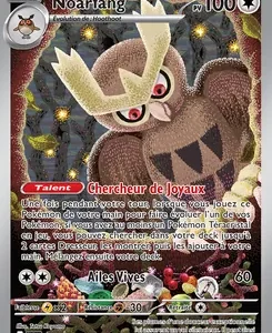 Pokémon Trading Card featuring Noarfang with 60 HP, French text, and the Ailes Vives attack shown in the lower area.