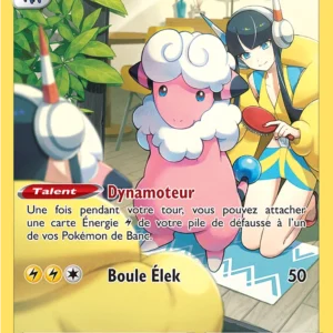 French Pokémon card: Lainergie, stage 1 evolution of Wattouat, HP 90, with move Boule Élek (50) and talent Dynamoteur.