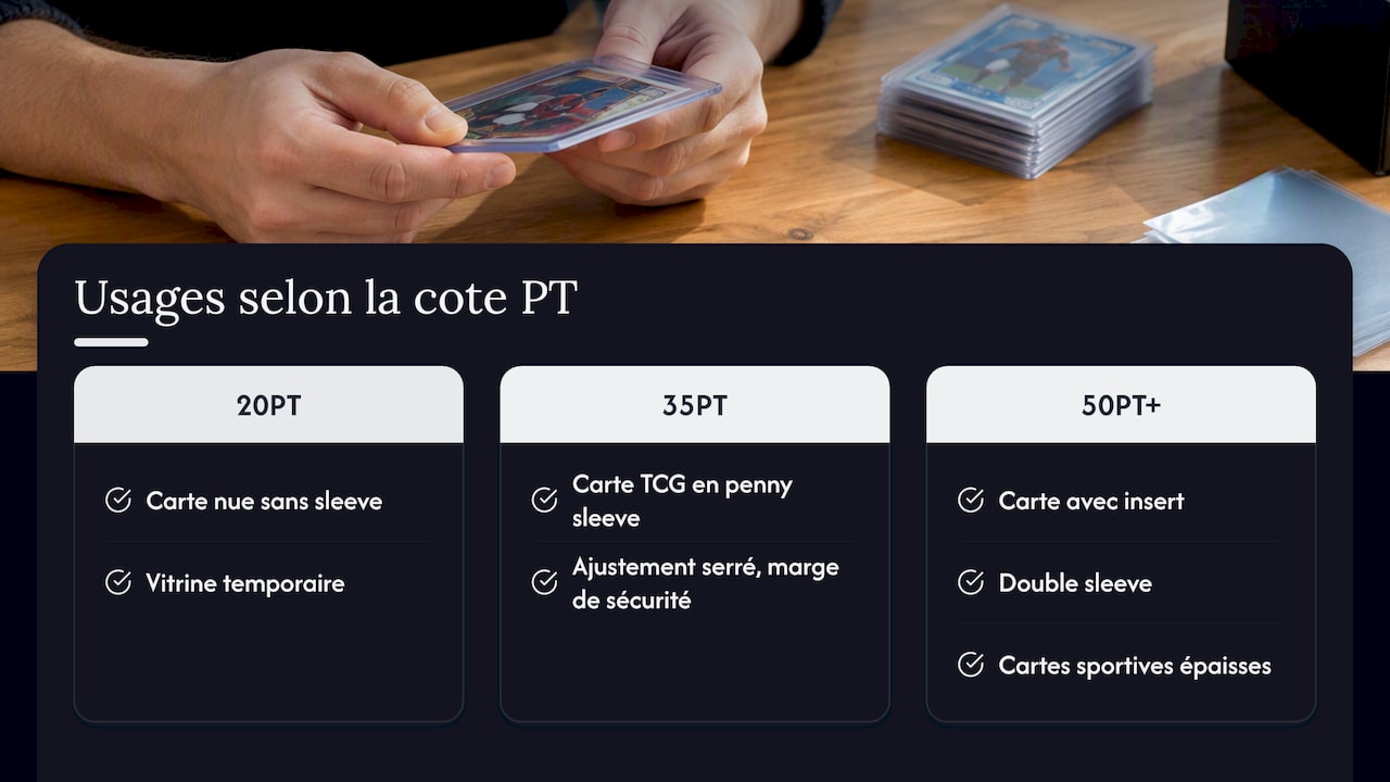 Comparaison des usages selon l’épaisseur PT